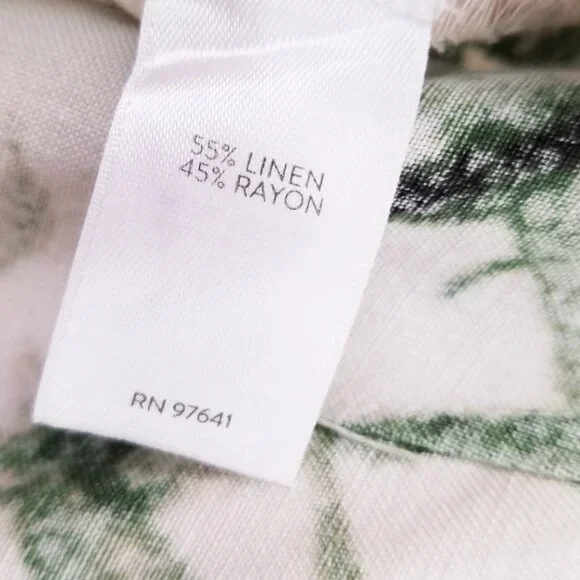 J. Jill Barley Palm Print Linen Blend Wide Leg Crop Pant Plus 2X Tropical Bamboo - Picture 7 of 13